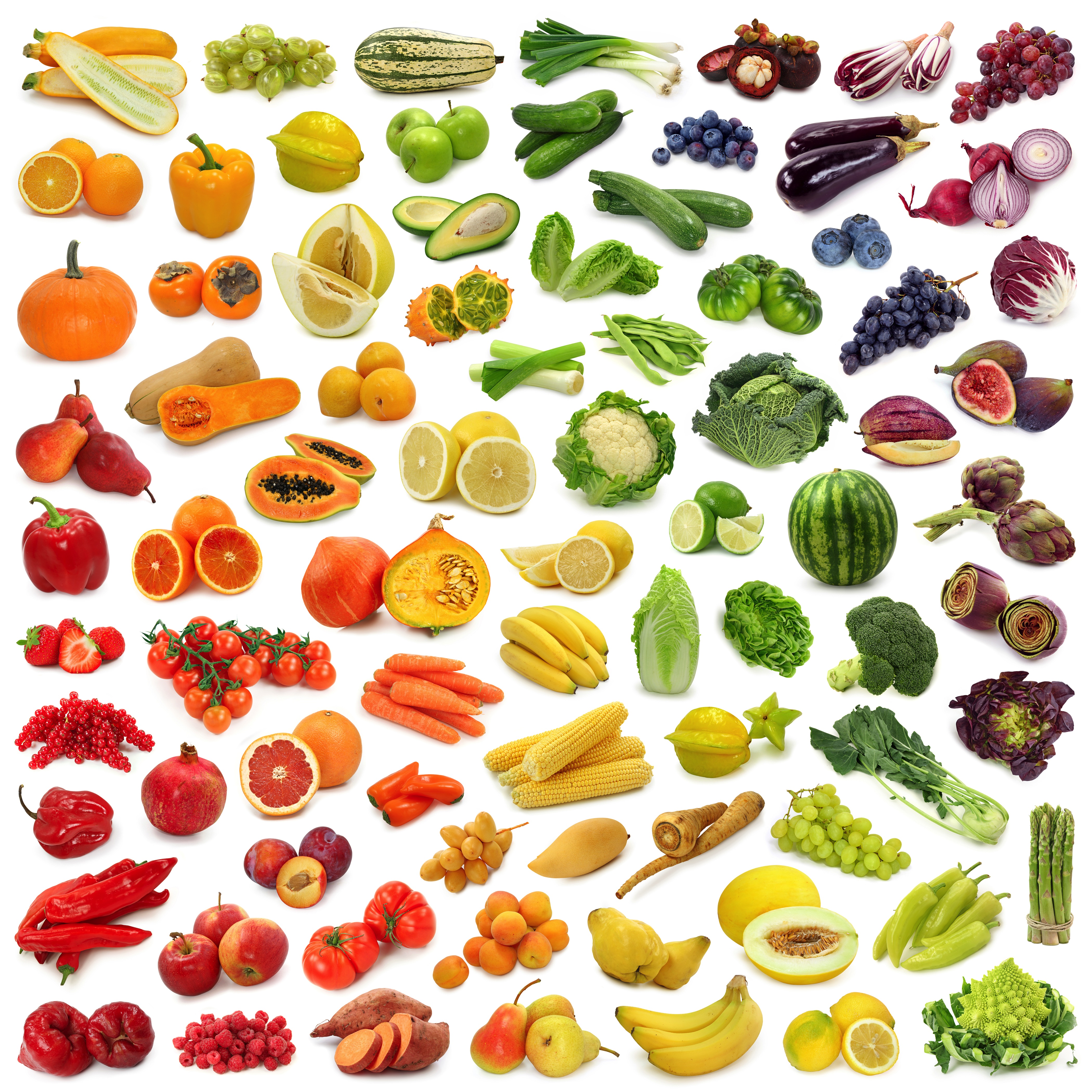 An Outline Of The Veggies And Fruits